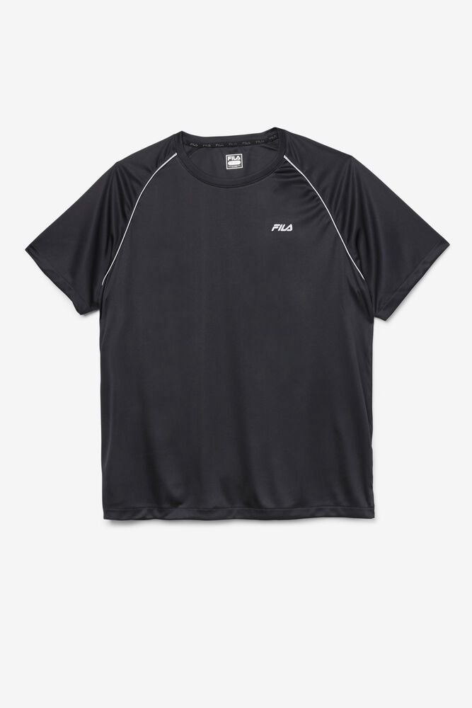 Fila Fauna Crew Black T-Shirt Mens - NZ 07862-ETUP